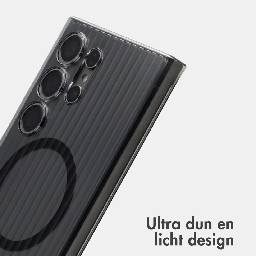 Accezz Lite Backcover Samsung Galaxy S24 Ultra - Fluted - Glossy Black - afbeelding 2 van 6