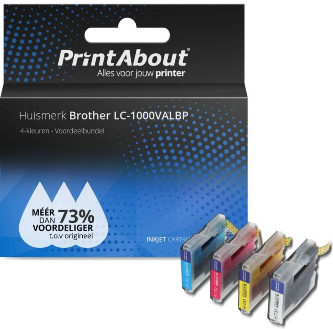 PrintAbout LC-1000VALBP-PA2 Inktcartridge - 4 Kleuren - 61ml