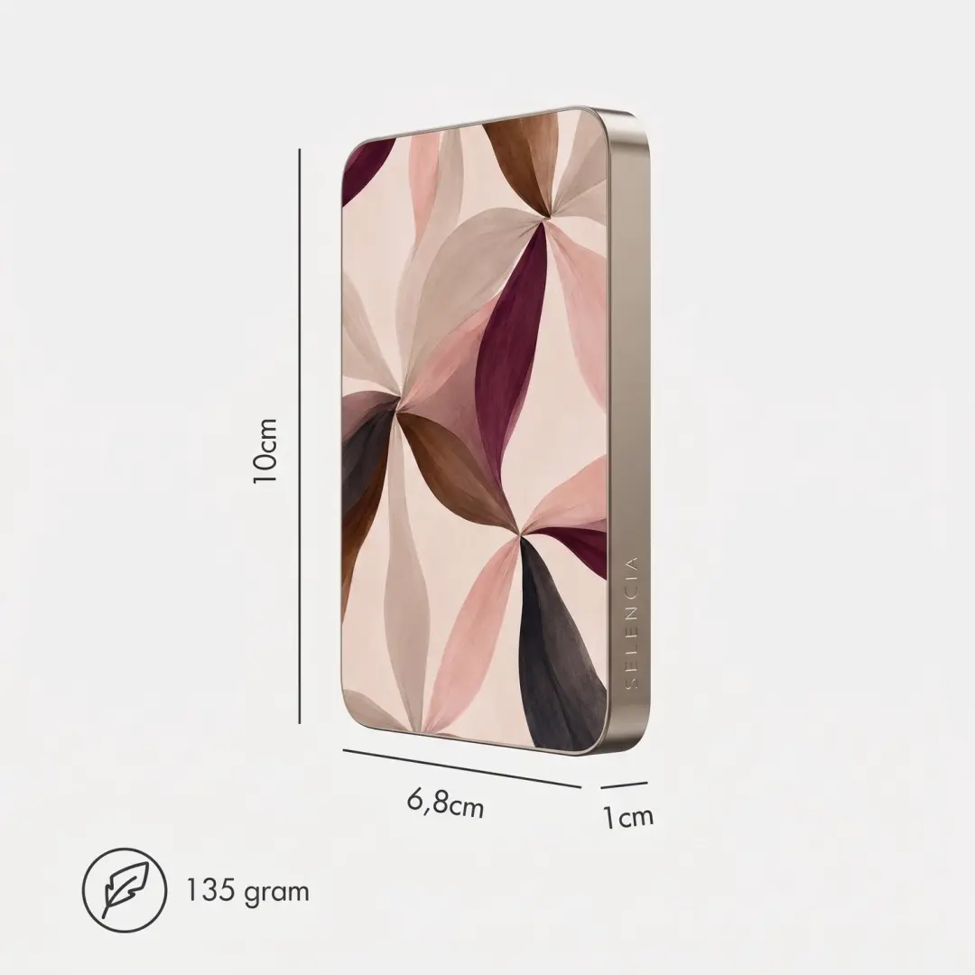 Selencia Vivid Powerbank 5.000 mAh - Draadloze Powerbank - MagSafe en Qi - 15W - Desert Gold - afbeelding 6 van 6