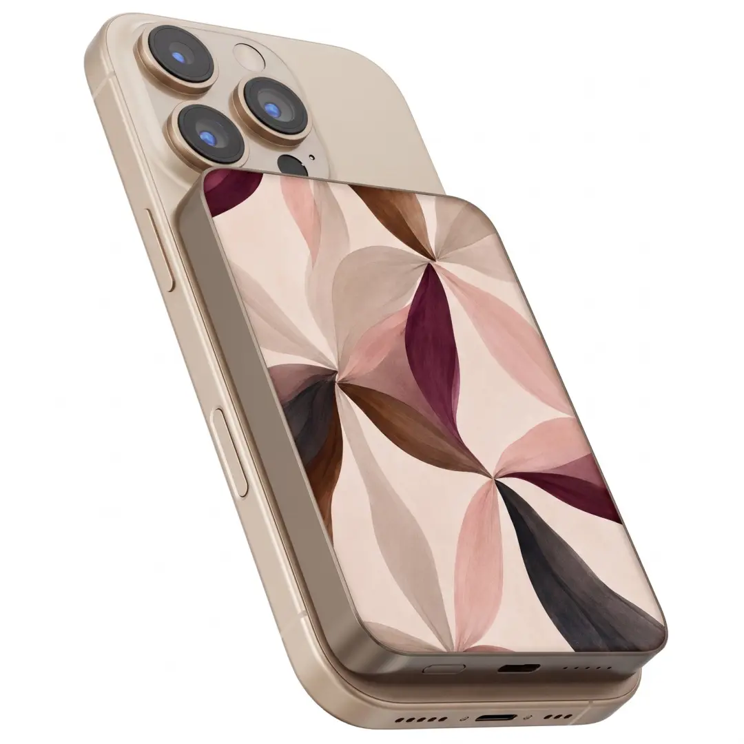 Selencia Vivid Powerbank 5.000 mAh - Draadloze Powerbank - MagSafe en Qi - 15W - Desert Gold - afbeelding 2 van 6