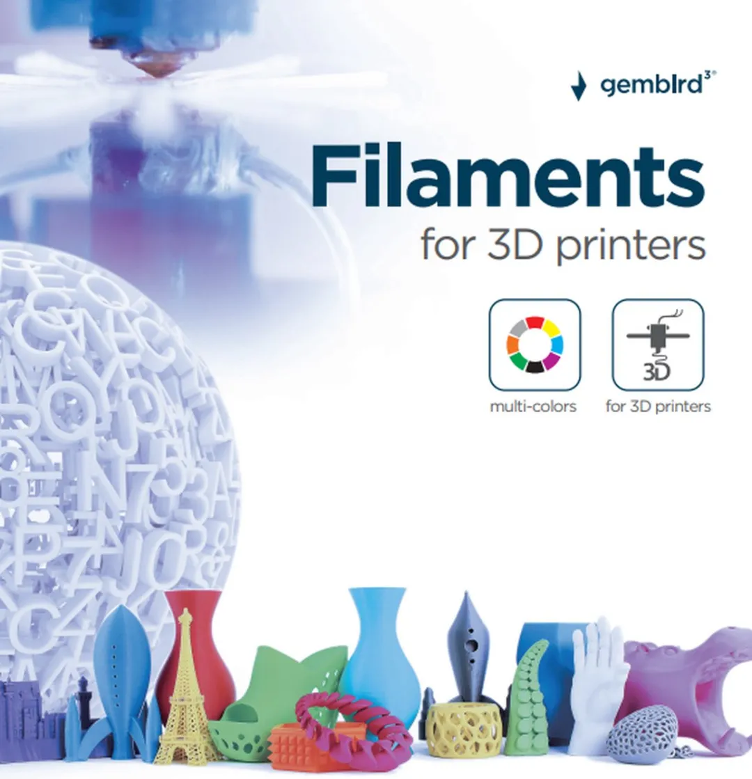 Gembird PLA Filament 1.75mm - 1kg - Zwart/Wit