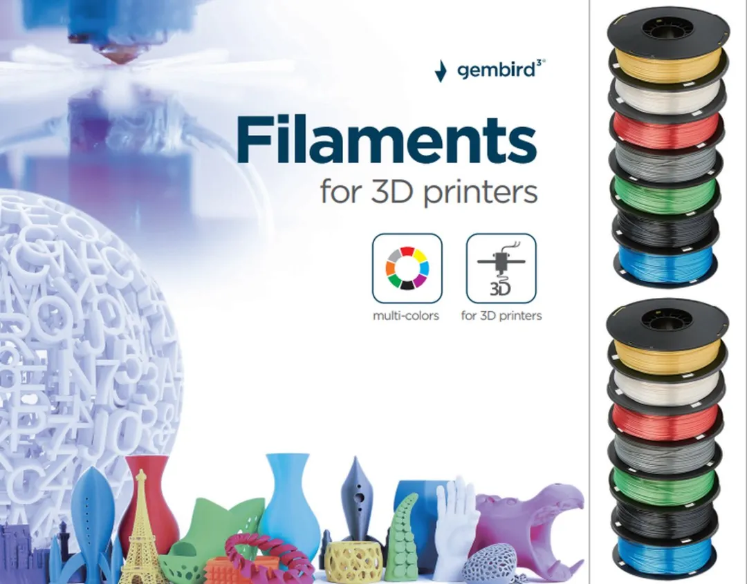 Gembird PLA Filament 1.75mm - 1kg - Zwart/Wit