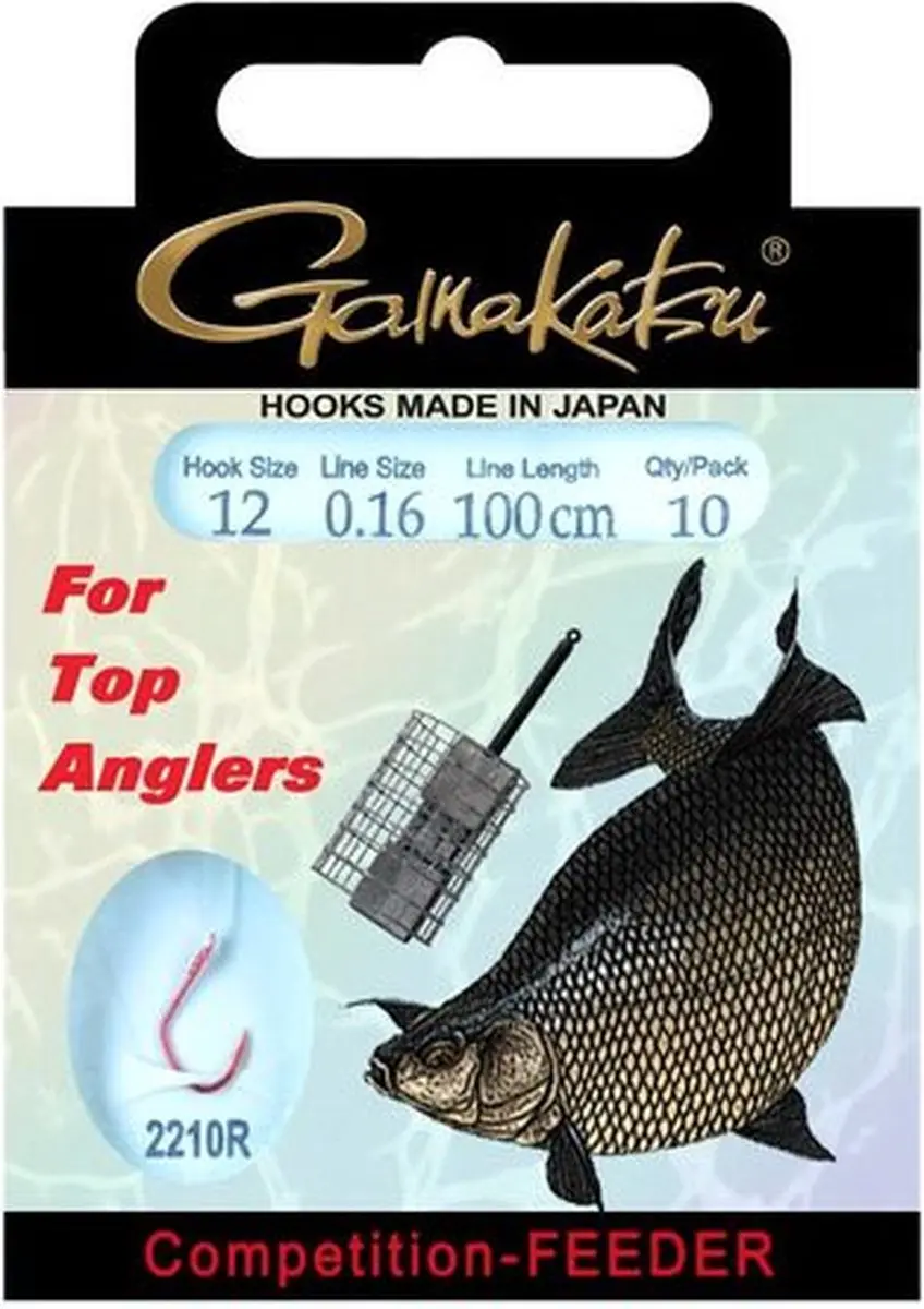 Gamakatsu 2210R Feeder Onderlijn 100cm - Haak 12 - 10 st - afbeelding 5 van 5