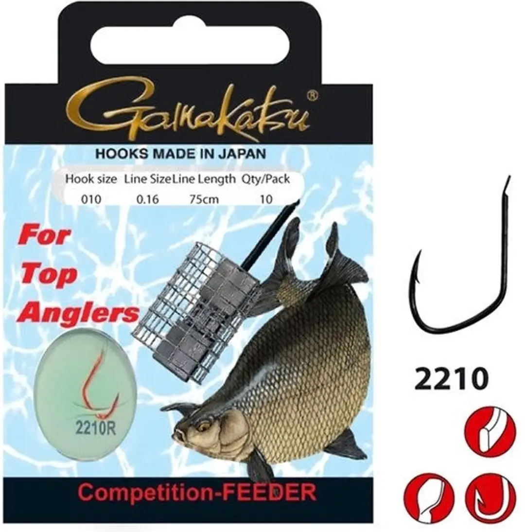 Gamakatsu 2210R Feeder Onderlijn 100cm - Haak 12 - 10 st - afbeelding 4 van 5