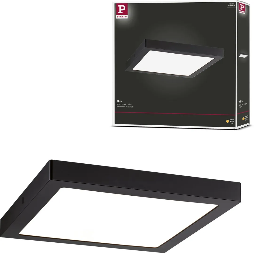Paulmann LED-paneel Abia 22W 2200lm 2700K - 300x300mm Zwart