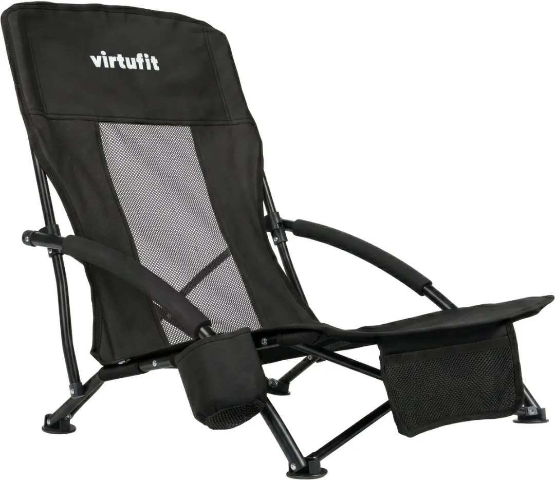 VirtuFit Opvouwbare Strandstoel - Zwart - afbeelding 5 van 6