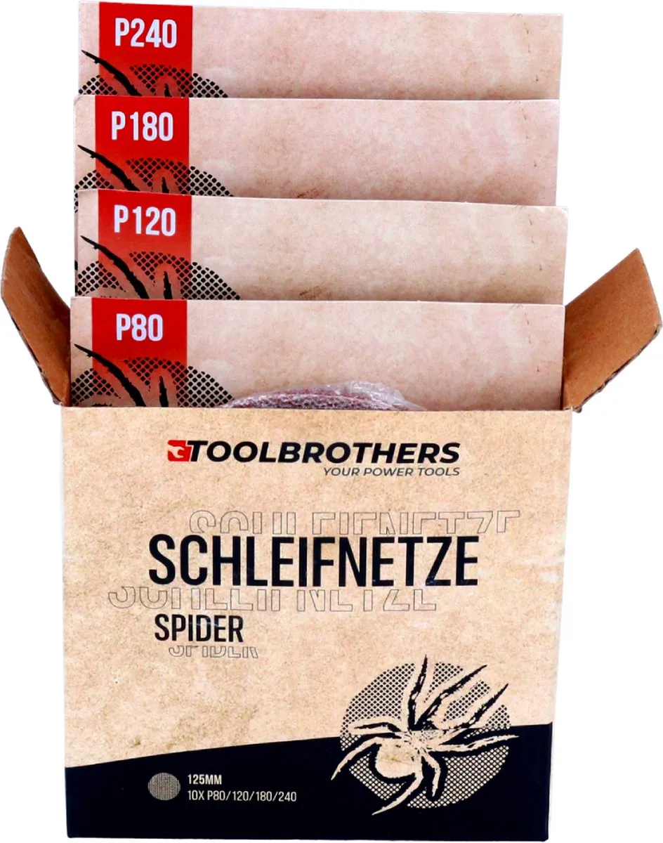 Toolbrothers SPIDER netschuurset + DCW 210 N accu excenterschuurmachine 18 V 125 mm borstelloos - zonder accu, zonder oplader