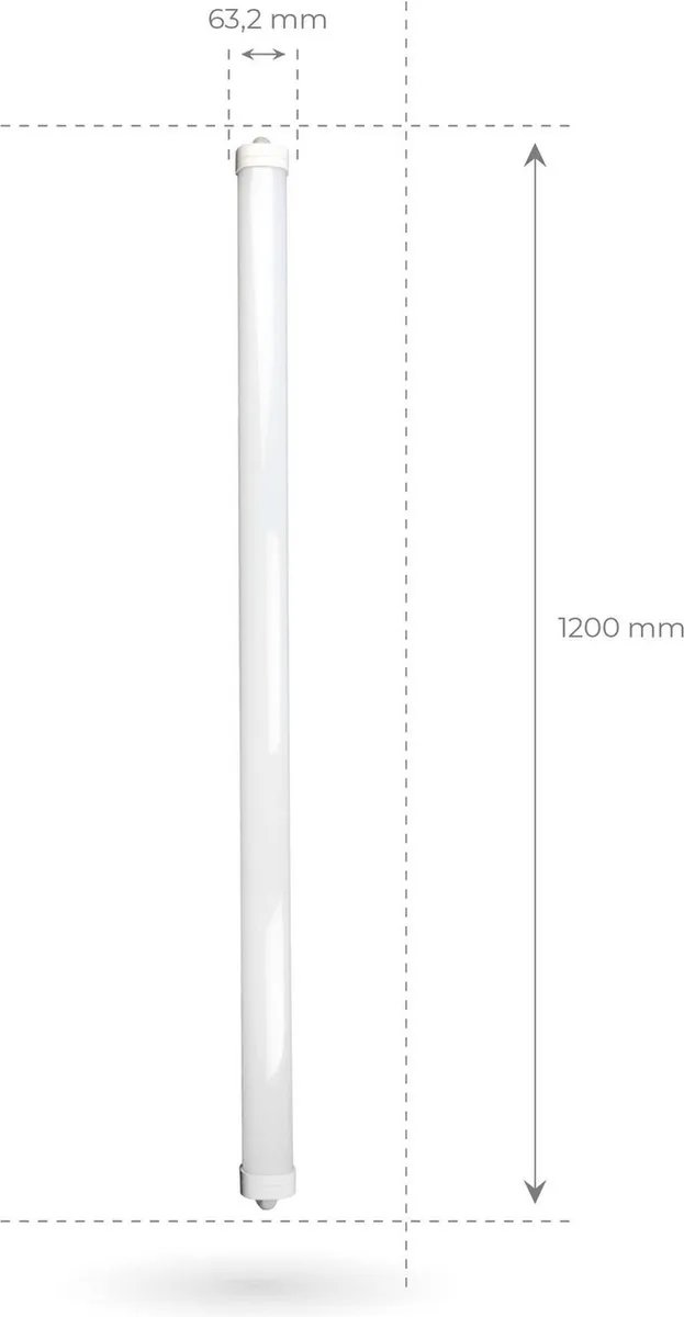 LEDVION LED TL Armatuur 120cm 36W 6500K - Grijs