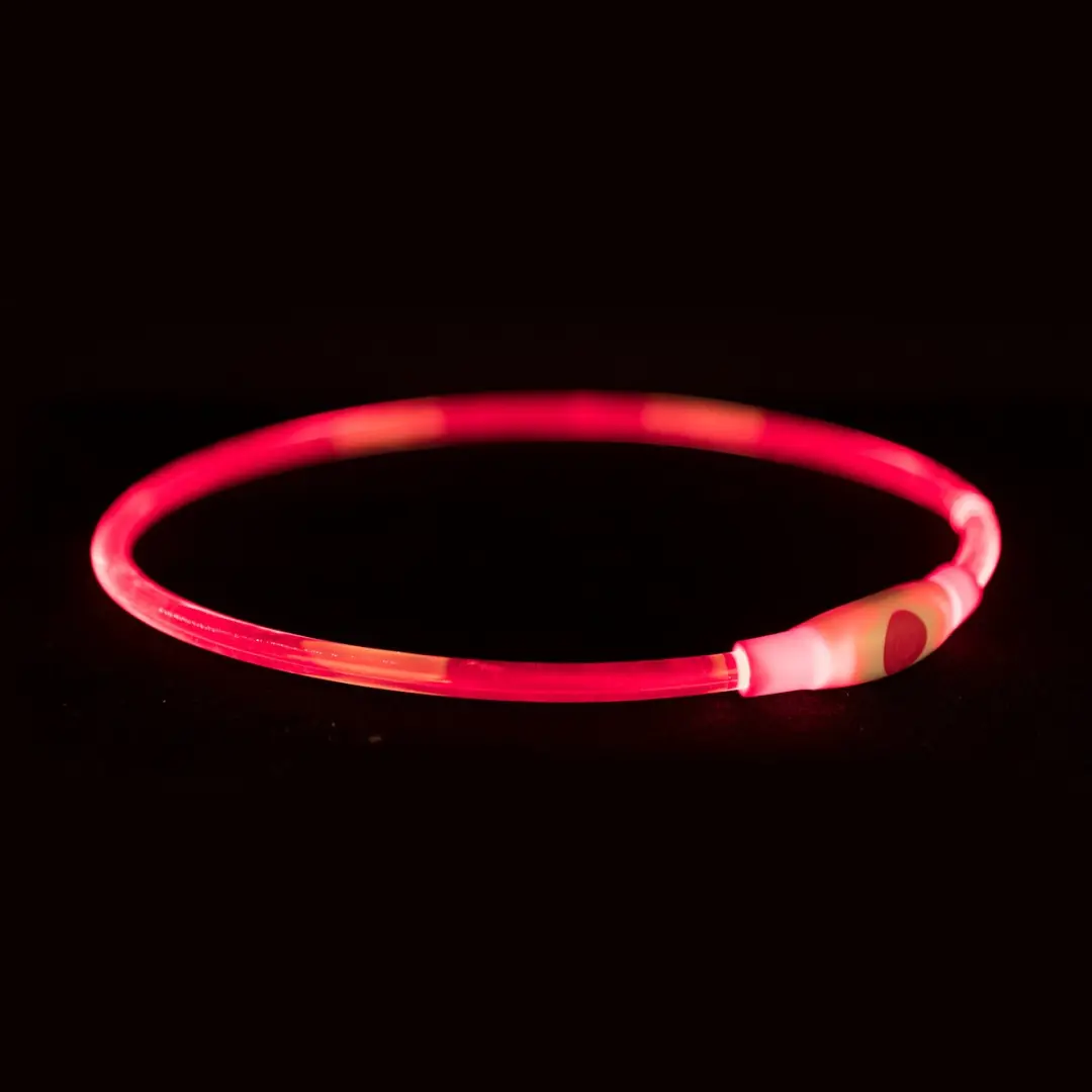Trixie Flash Lichthalsband USB Oplaadbaar - 65cm - Rood - afbeelding 4 van 6