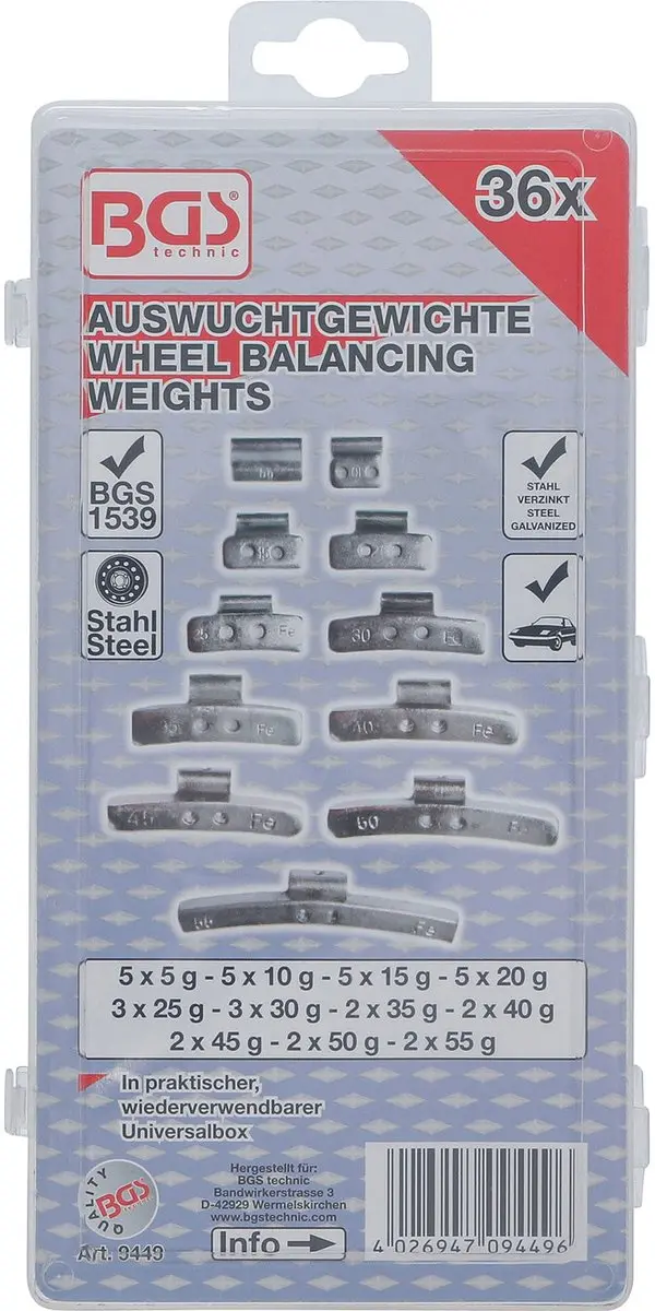 BGS technic Balanceergewichten Assortiment 36-delig - afbeelding 2 van 3