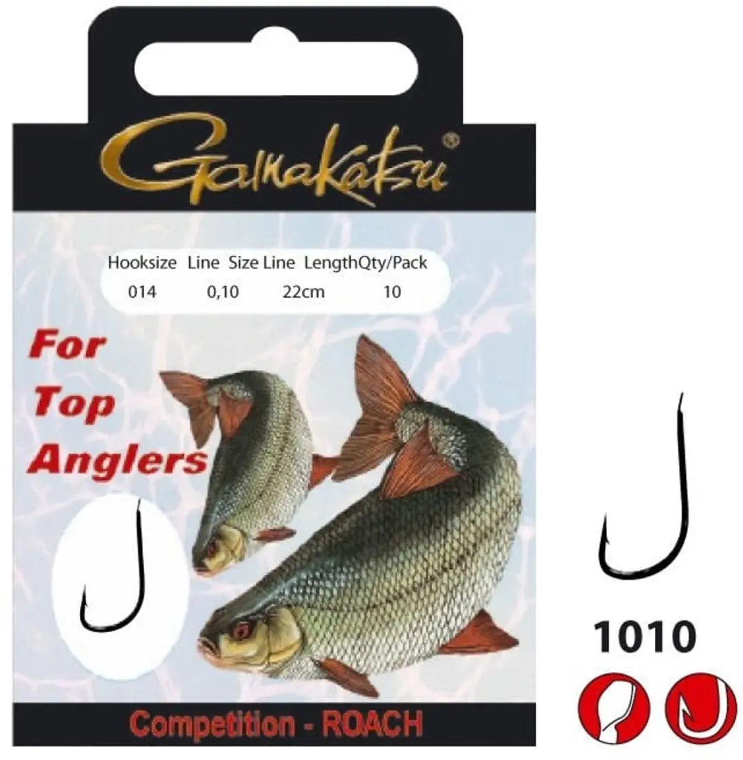 Gamakatsu Voorn Competition Haak 1010R - Maat 14 - 10 st - afbeelding 4 van 4