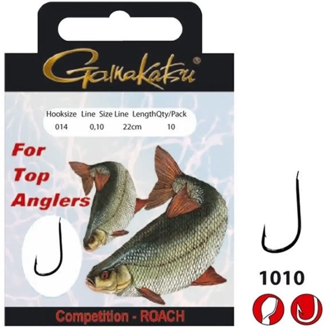 Gamakatsu Voorn Competition Haak 1010R - Maat 14 - 10 st - afbeelding 2 van 4