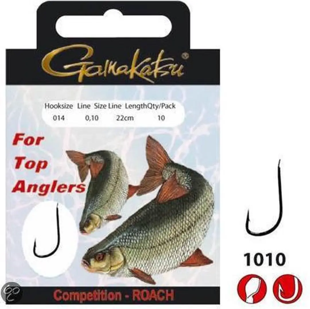 Gamakatsu Voorn Competition Haak 1010R - Maat 14 - 10 st - afbeelding 3 van 4