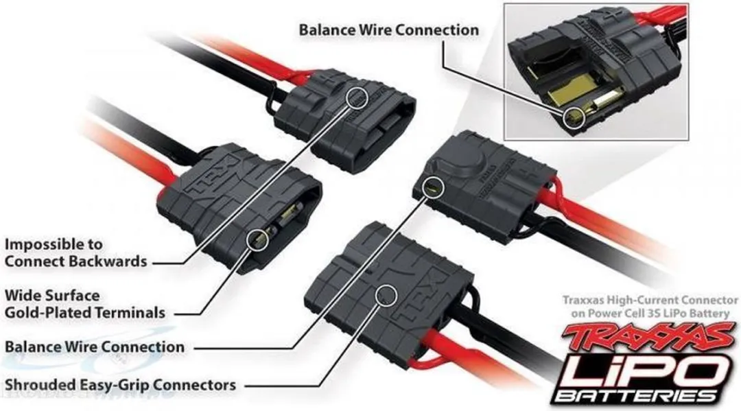 Traxxas 6S Combo Pack ID Duo Lader & 2x 11,1V 5000mAh LiPo - Blauw