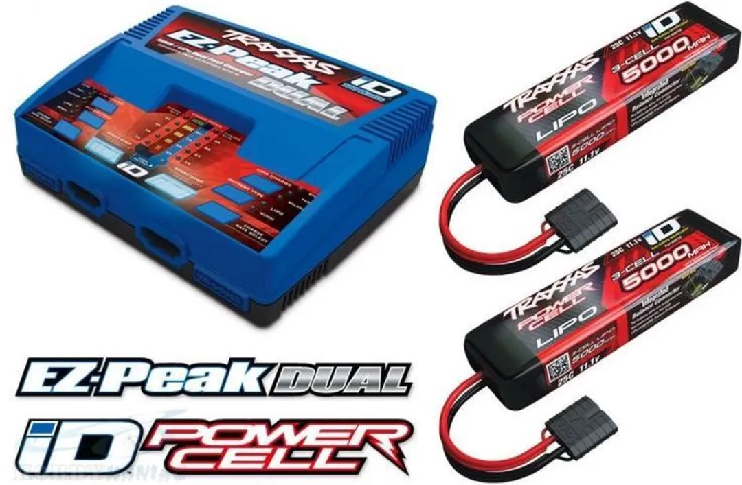 Traxxas 6S Combo Pack ID Duo Lader & 2x 11,1V 5000mAh LiPo