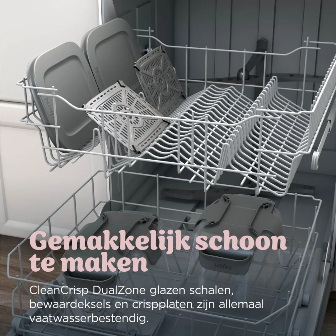 Ninja CRISPi DualZone Glazen Airfryer - 2860W - 7.6L - Roze - afbeelding 6 van 6