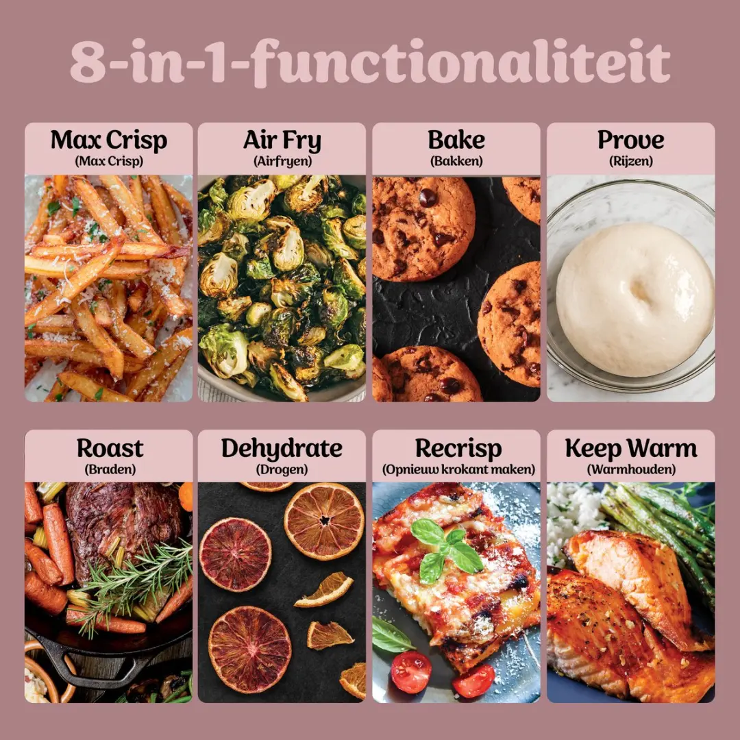 Ninja CRISPi DualZone Glazen Airfryer - 2860W - 7.6L - Roze - afbeelding 5 van 6
