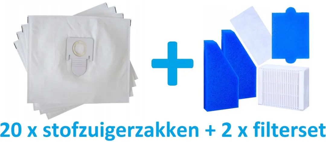 20 x stofzuigerzakken + 2 x filterset geschikt voor Thomas Pet & Family Aqua+