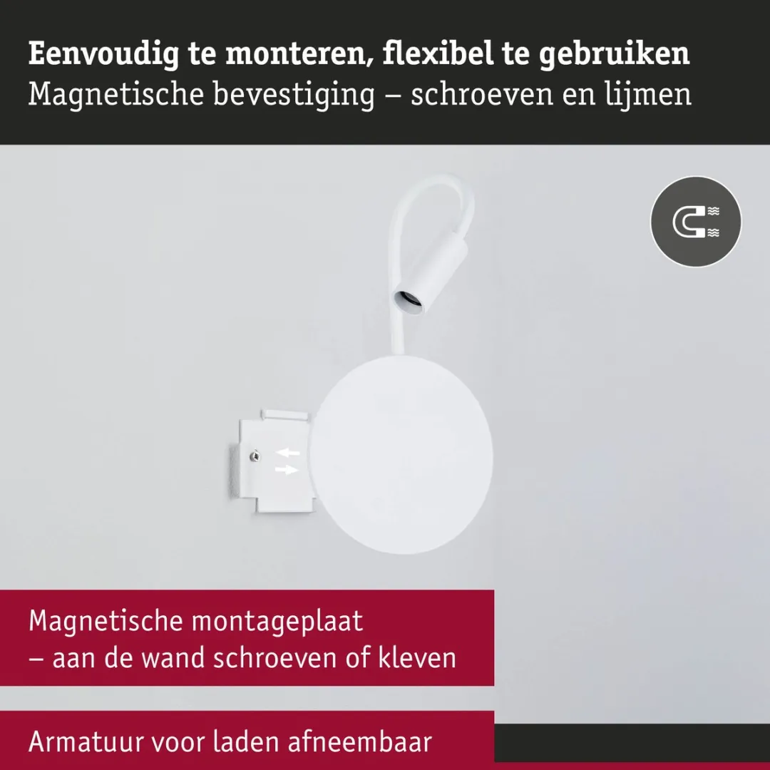 Paulmann Miora LED Wandlamp Accu 2700K - 2x 80lm/50lm - Wit