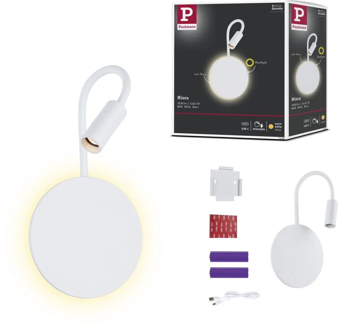 Paulmann Miora LED Wandlamp Accu 2700K