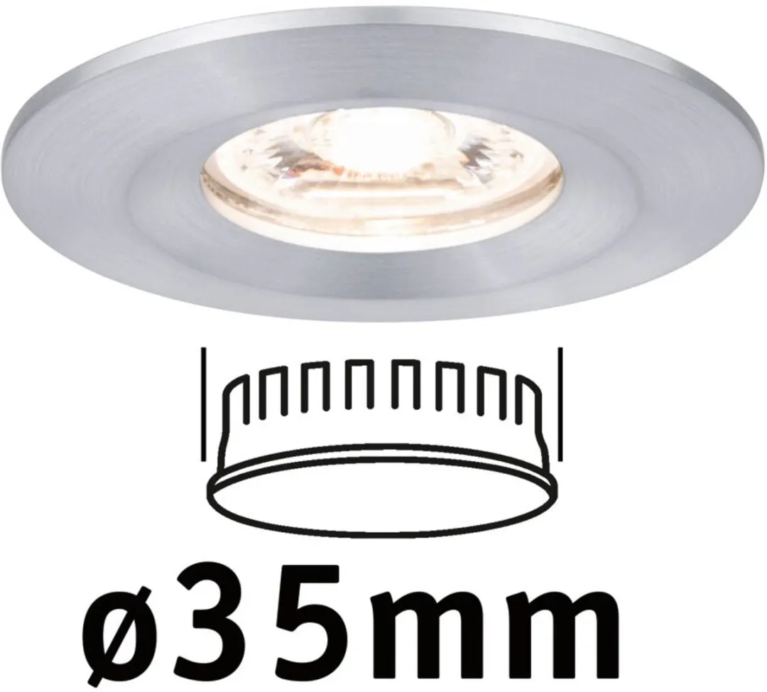 Paulmann Nova Mini Coin LED-inbouwlamp 4W 310lm 2700K - Ø65mm Alu gedraaid