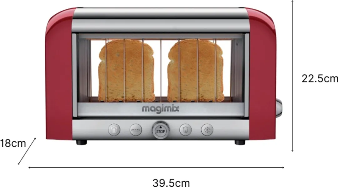 Magimix Vision Toaster 11540NL - 2 Sandwiches - 1450W - Rood