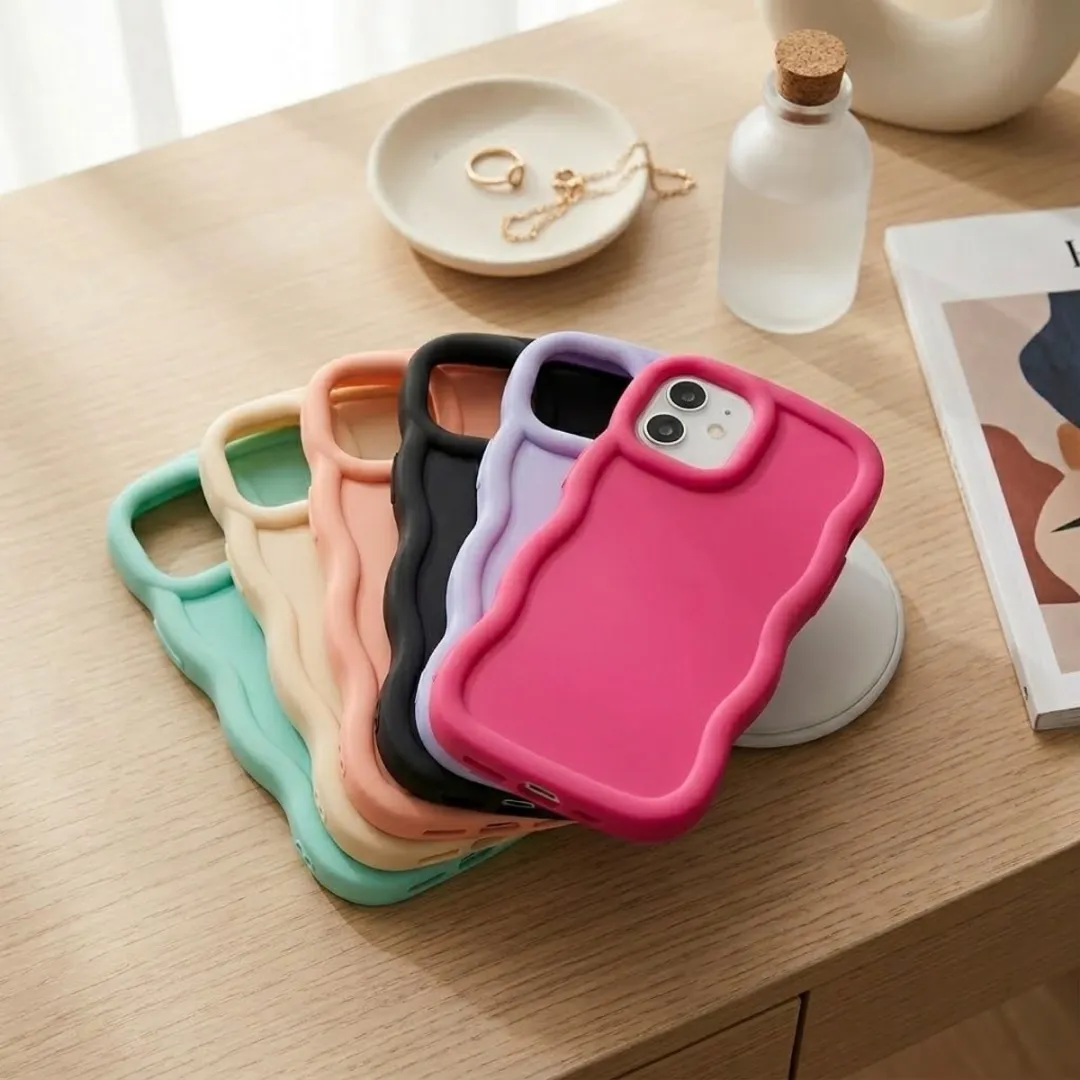 NUVEX iPhone 12 Siliconen Hoesjeset - 6 Stuks - Mintgroen/Zwart/Roze