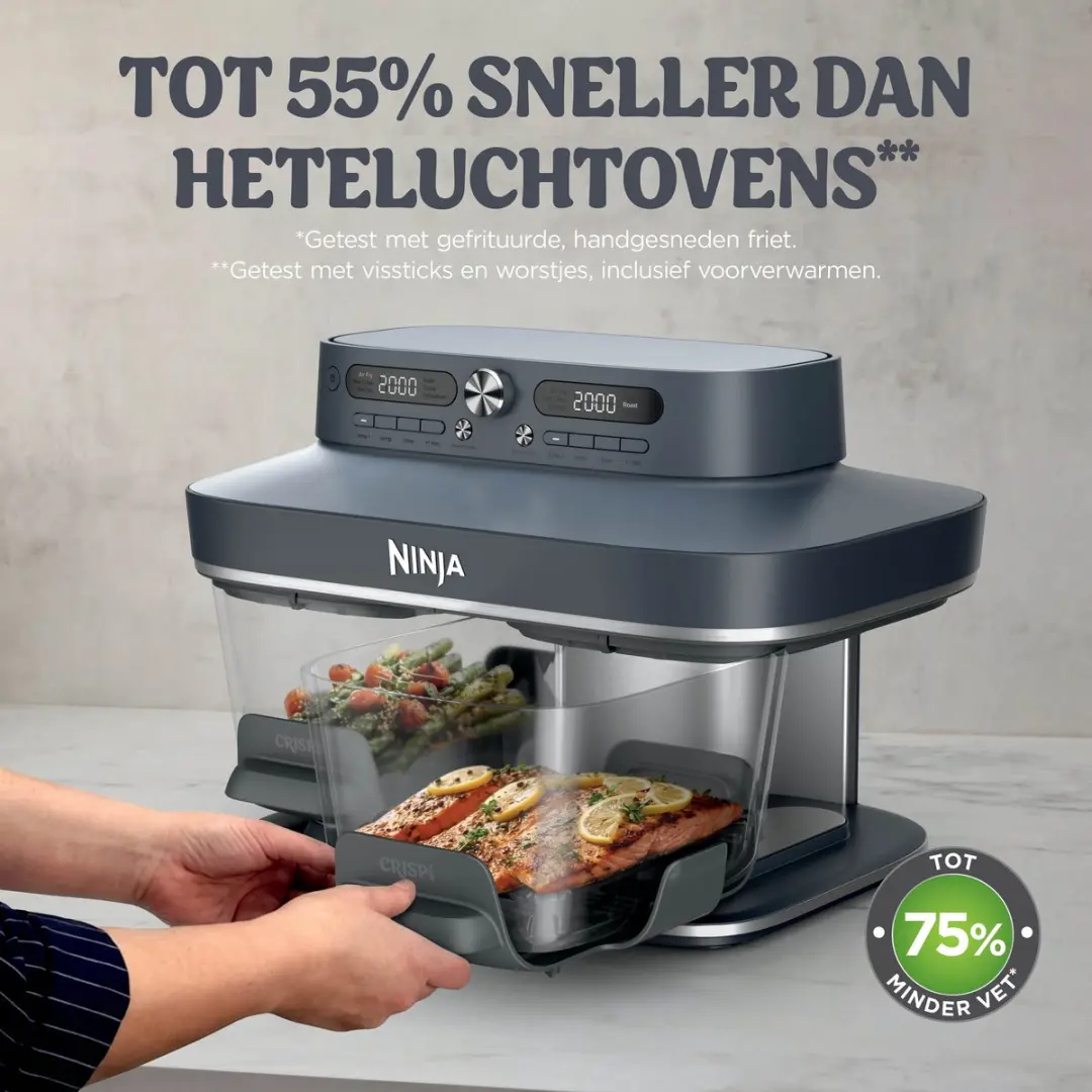 Ninja CRISPi DualZone Glazen Airfryer - 2860W - 7,6L - DD102EUBL1 - afbeelding 3 van 6