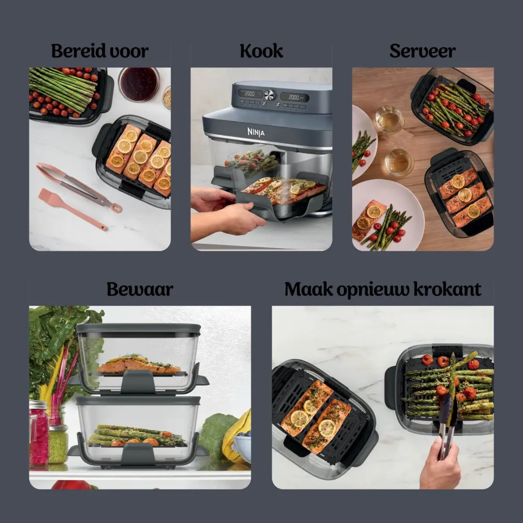 Ninja CRISPi DualZone Glazen Airfryer - 2860W - 7,6L - DD102EUBL1 - afbeelding 4 van 6