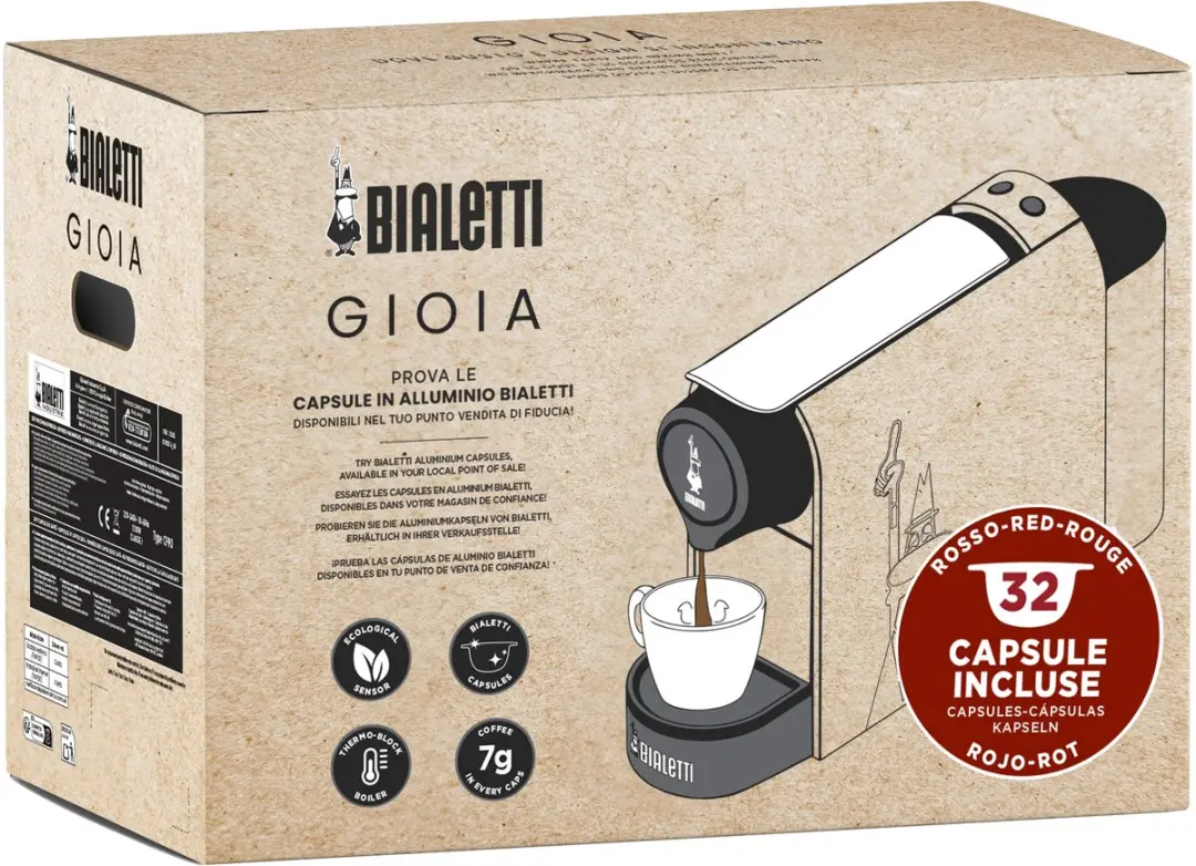 Bialetti Gioia 098150550/NP Koffiepadmachine - Zwart/Rood - afbeelding 2 van 3