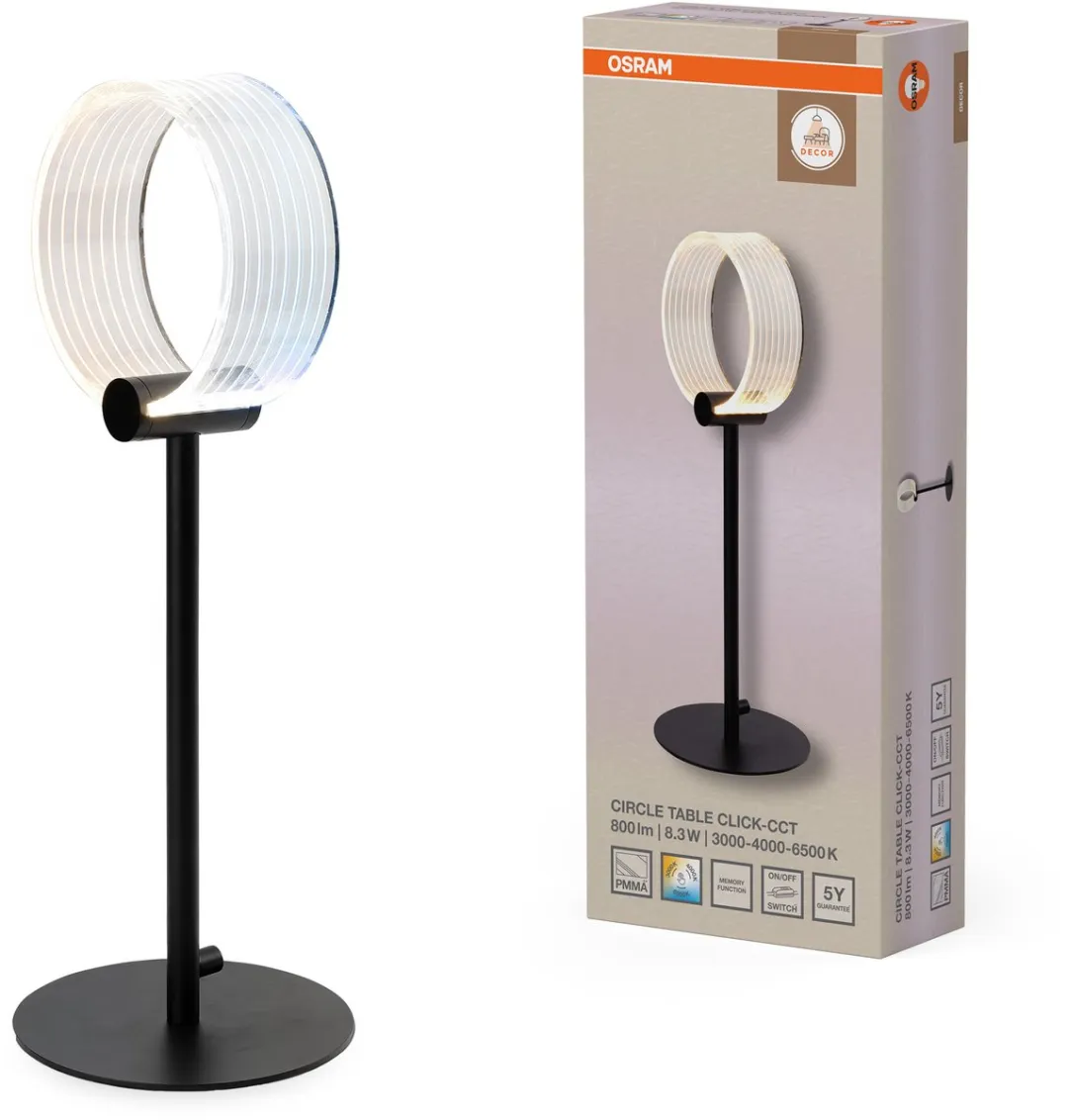 Osram Decor Circle Tafellamp 160mm - 8,3W 480lm - Zwart