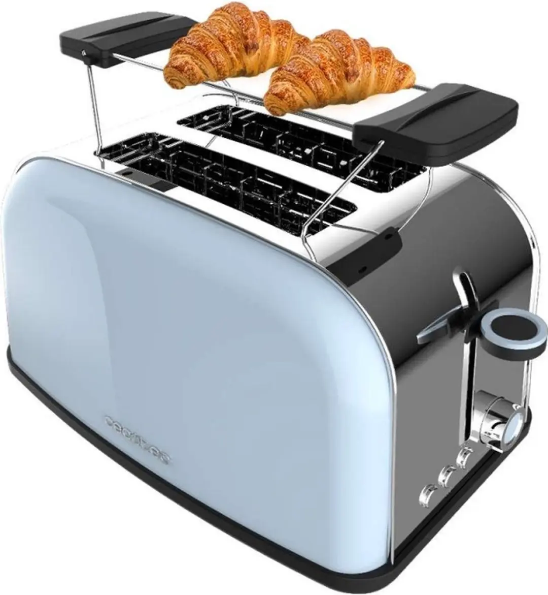 Cecotec Toastin' Time 850 7 2 snede(n) 850 W Blauw, Roestvrijstaal