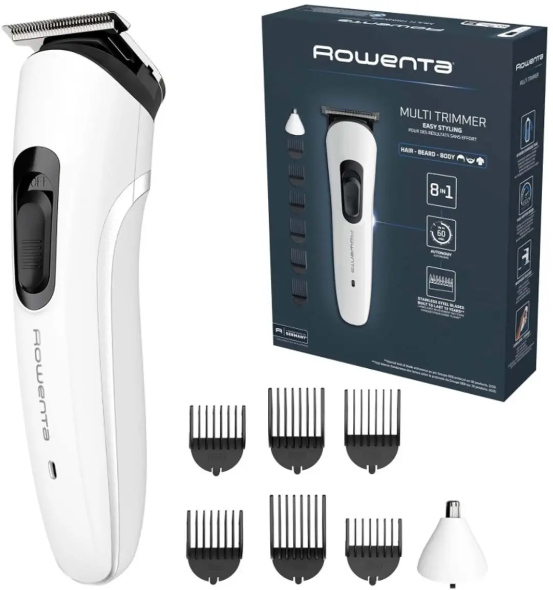 Rowenta TN8934 Trimmer + Tondeuse - Zwart/Wit - afbeelding 2 van 3