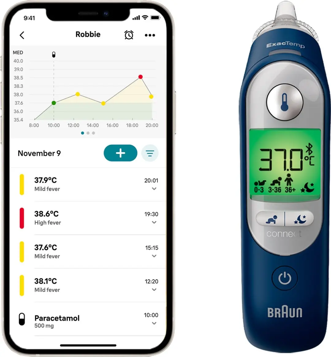 Braun ThermoScan 7+ Connect IRT6575NWE Oorthermometer - Blauw - afbeelding 2 van 6