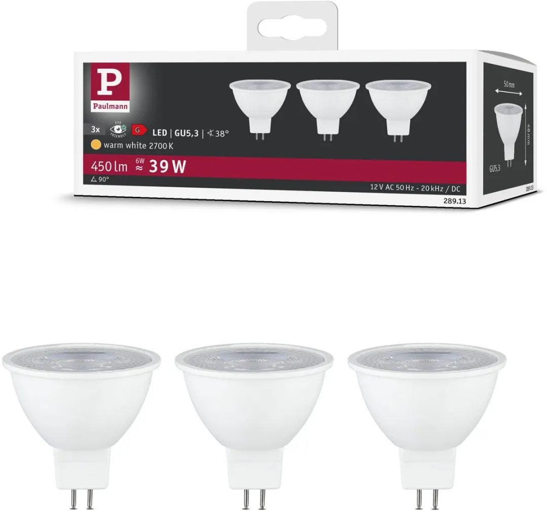 Paulmann LED Reflector GU5.3 Set 3x6W 450lm 2700K