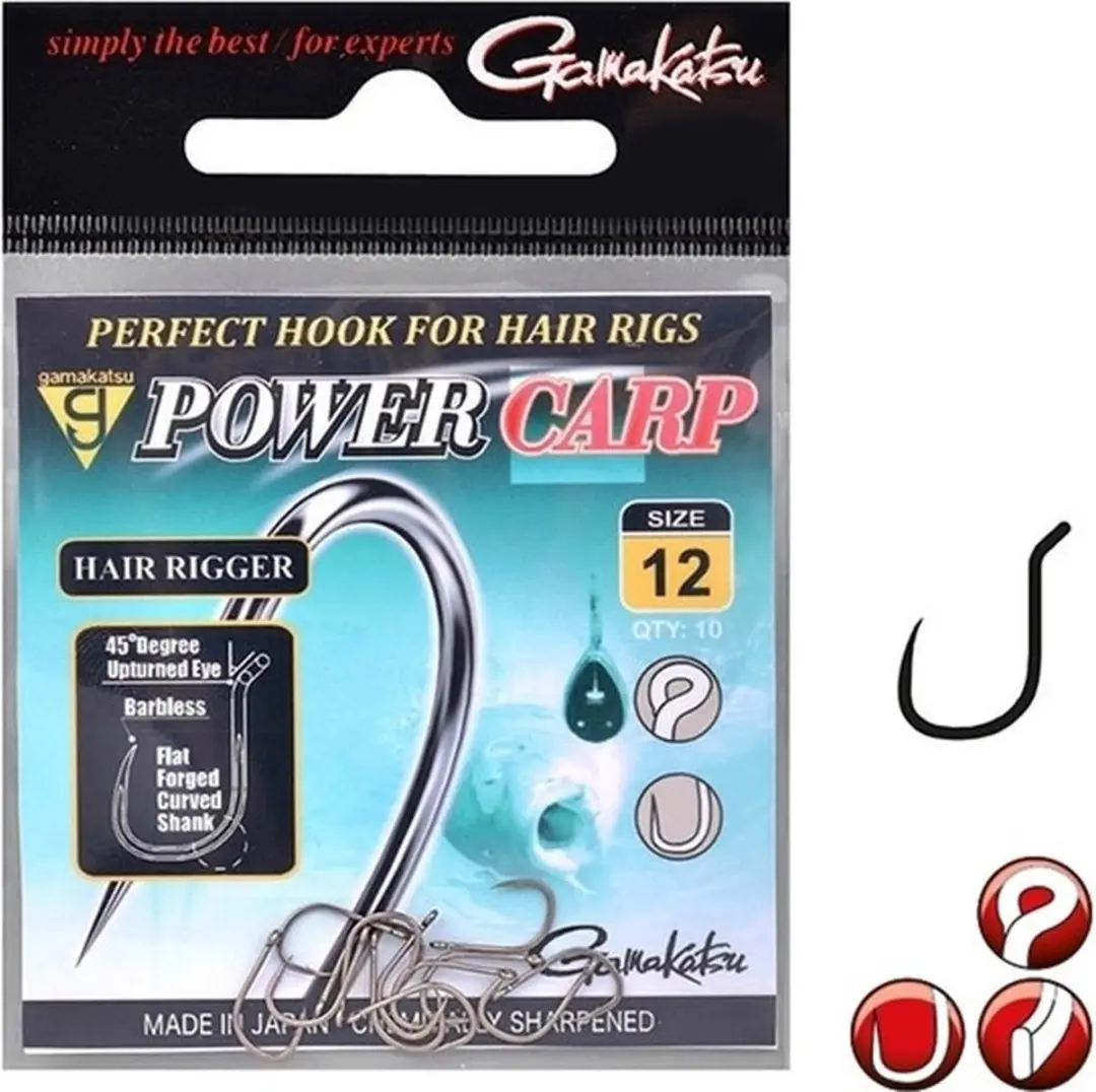 Gamakatsu G Power Carp Hair Rigger Barbless (10 pcs)