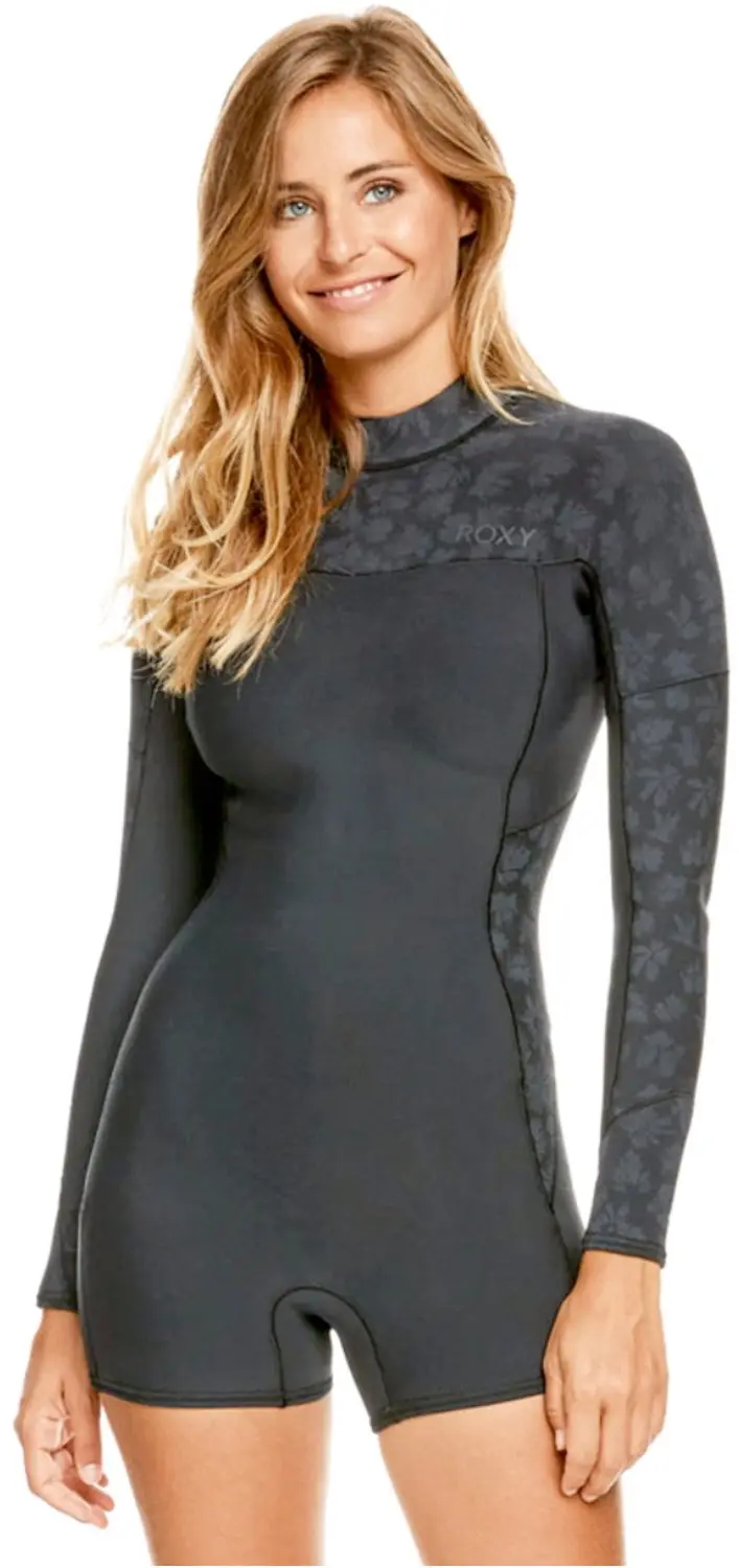 2026 Roxy Dames Swell Series 2mm Lange Mouwen Rug Ritssluiting Shorty