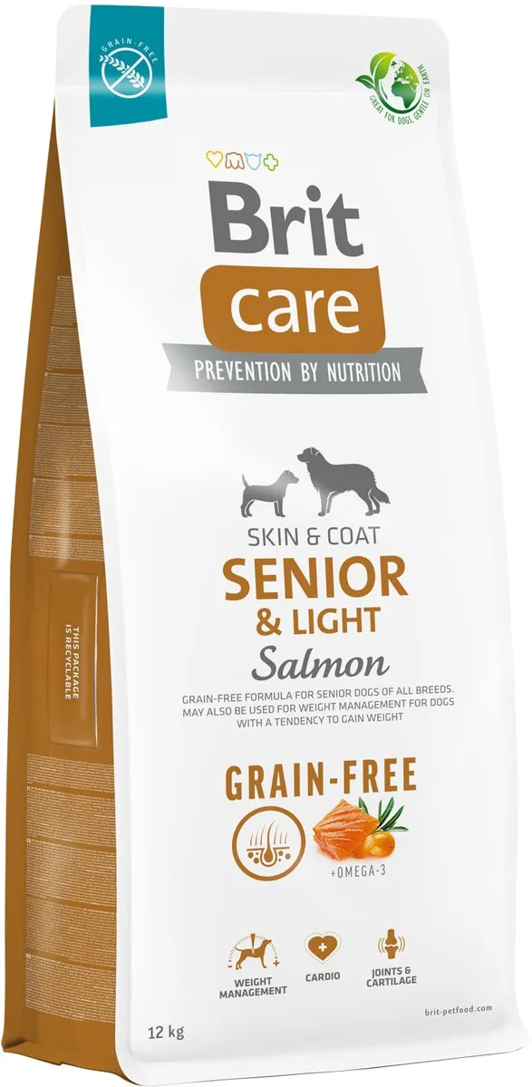 Brit Care Grain-Free Senior & Light Hondenvoer 3kg - Zalm