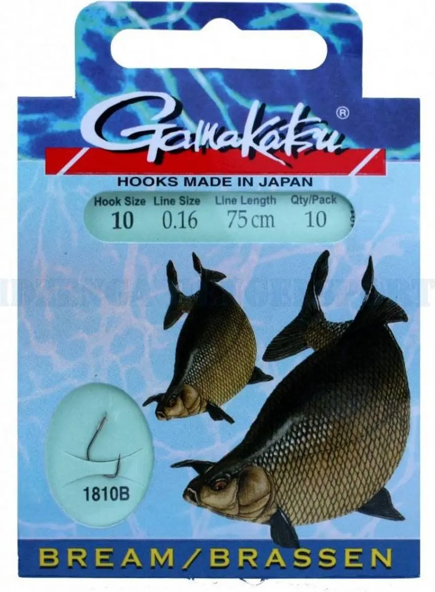 Gamakatsu 1810B Bream Feeder - 75cm - Haakmaat 10 - 10 stuks - afbeelding 2 van 6