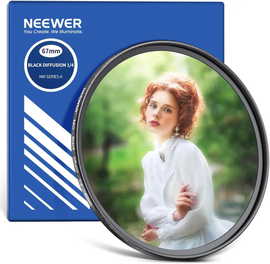 NEEWER 67mm Black Diffusion 1/4 Filter