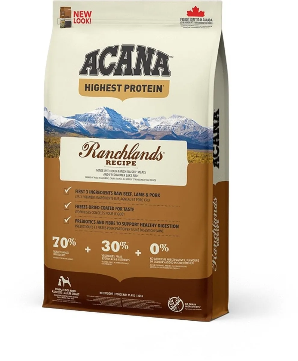 Acana Regionals Ranchlands Hondenvoer Rund & Lam & Varken 11.4kg