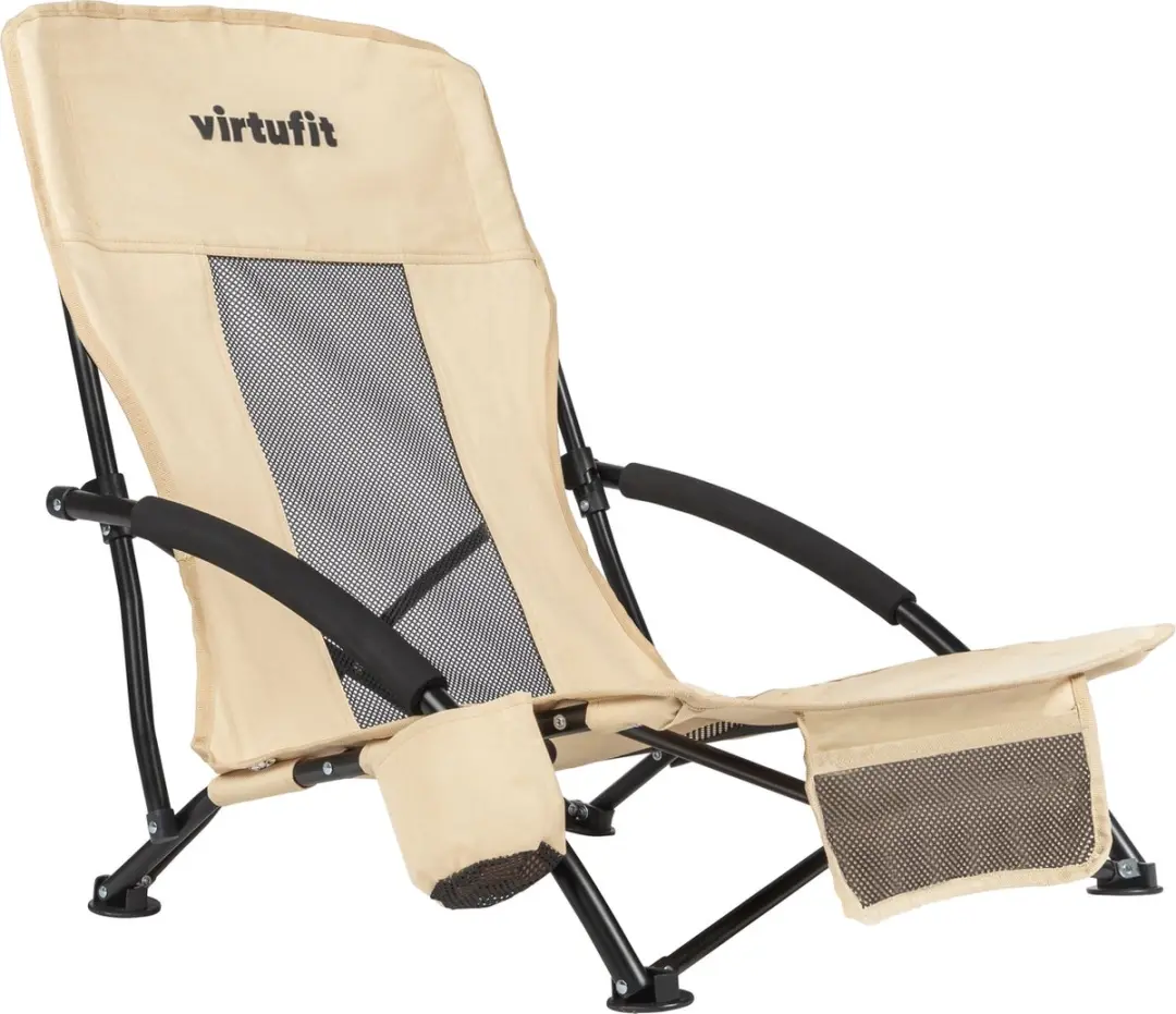 VirtuFit Opvouwbare Strandstoel - Beige - afbeelding 2 van 6