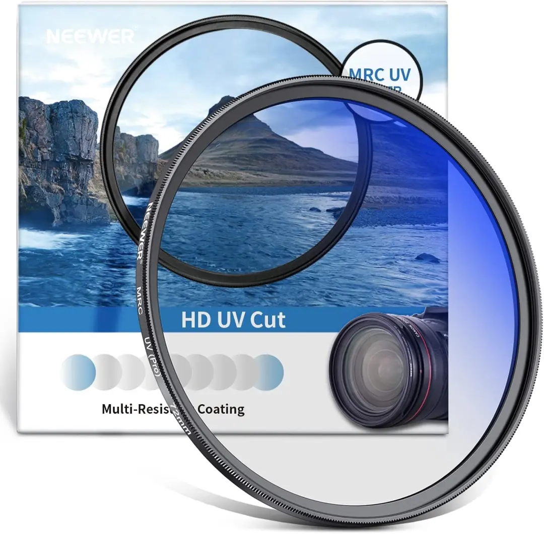 NEEWER 72mm UV Filter: HD Optisch Glas, 30 Lagen Coating, Krasbestendig