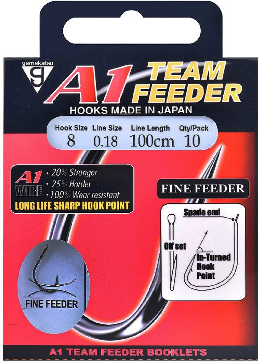 Gamakatsu Onderlijnen A1 Team Feeder Fine Feeder 100cm (10 pcs)