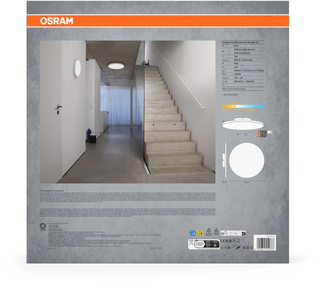 Osram Planon Frameless Round 450mm 28W LED Armatuur - Warm Wit 3000K - afbeelding 5 van 6