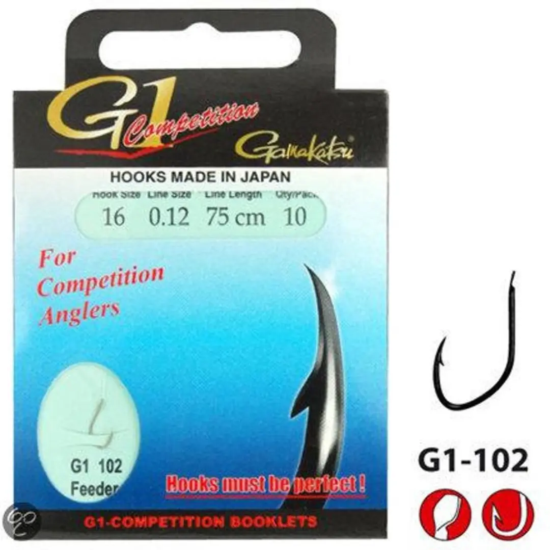 Gamakatsu Onderlijnen G1-Competition Feeder Haak G1-102