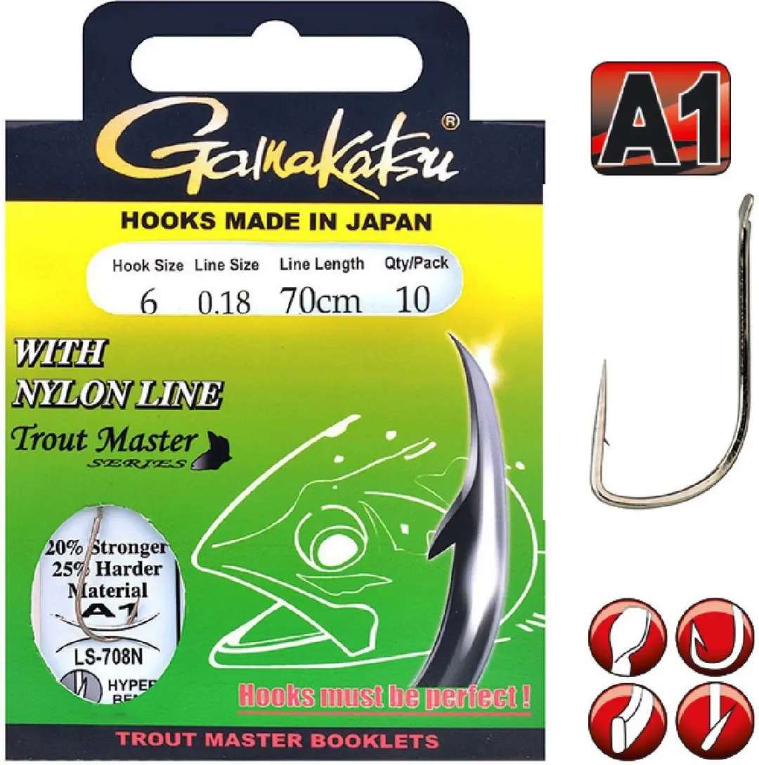 Gamakatsu LS-708N Trout Master Onderlijn 120cm