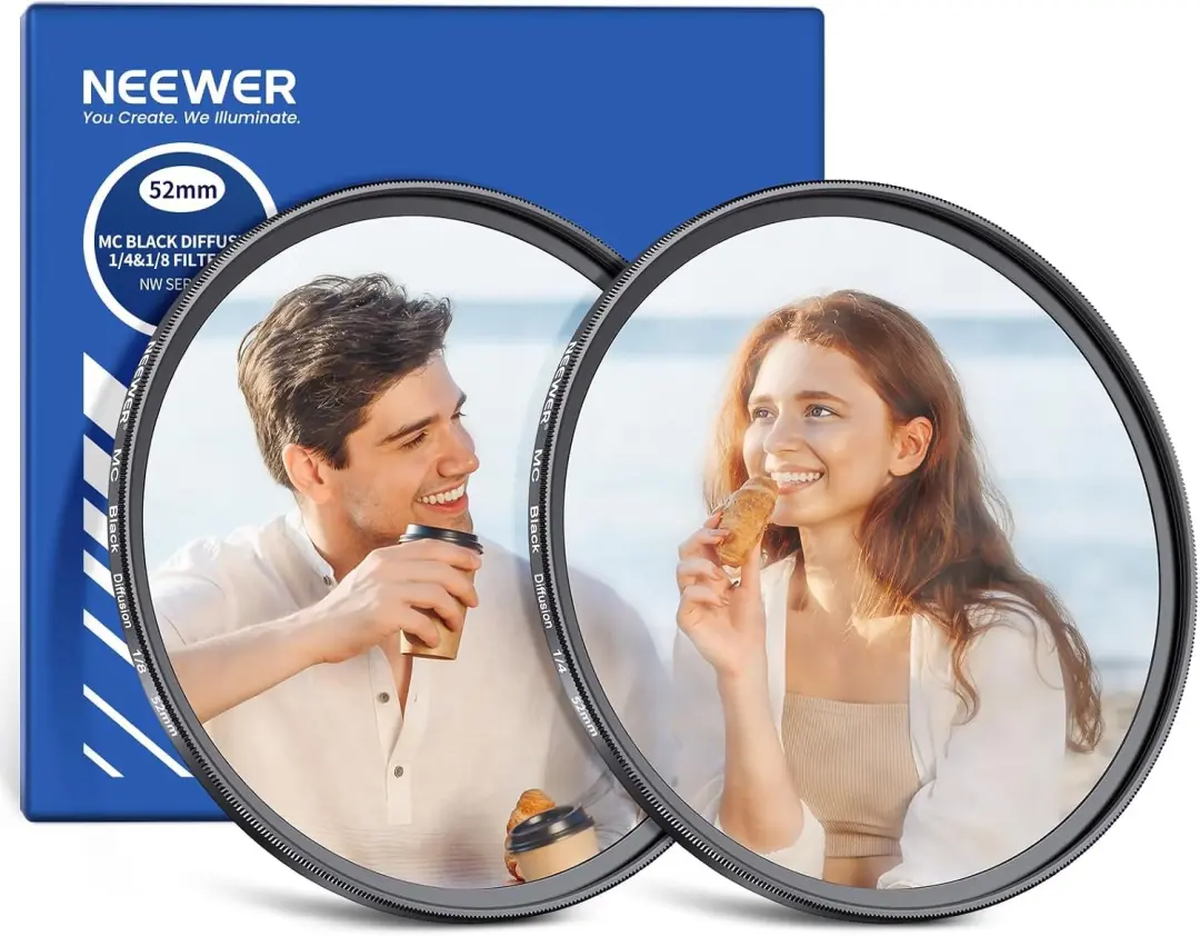 NEEWER 52mm Black Diffusion Filter Set (1/4 & 1/8)