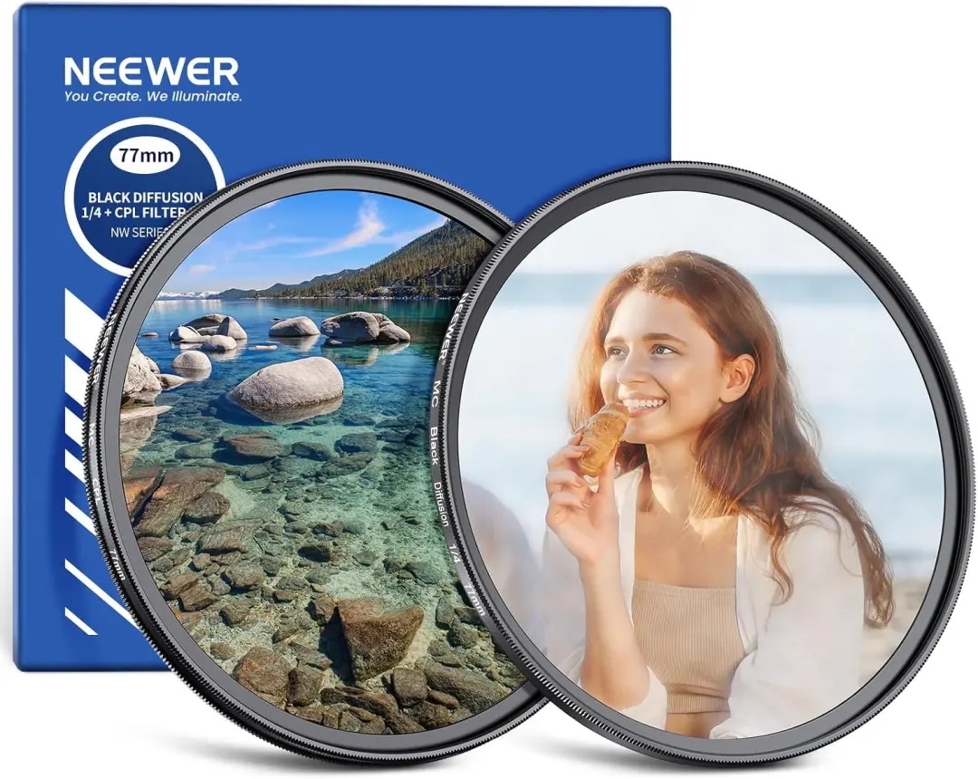 NEEWER 77mm CPL & Black Diffusion 1/4 Filter Set (2 stuks)