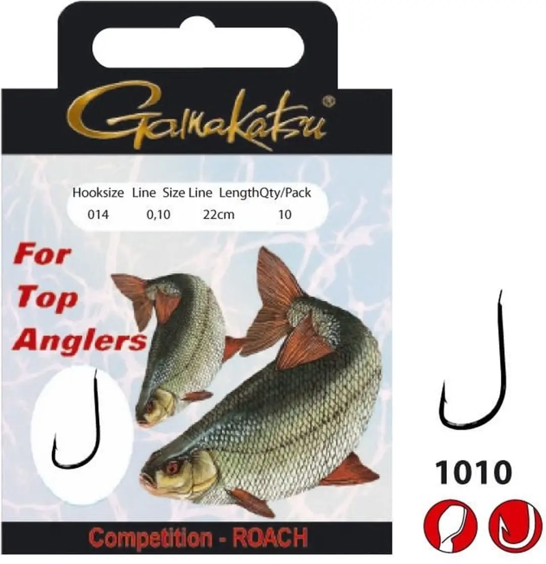 Gamakatsu Voorn Competition Haak 1010R - Maat 22 - 10 stuks - afbeelding 4 van 4
